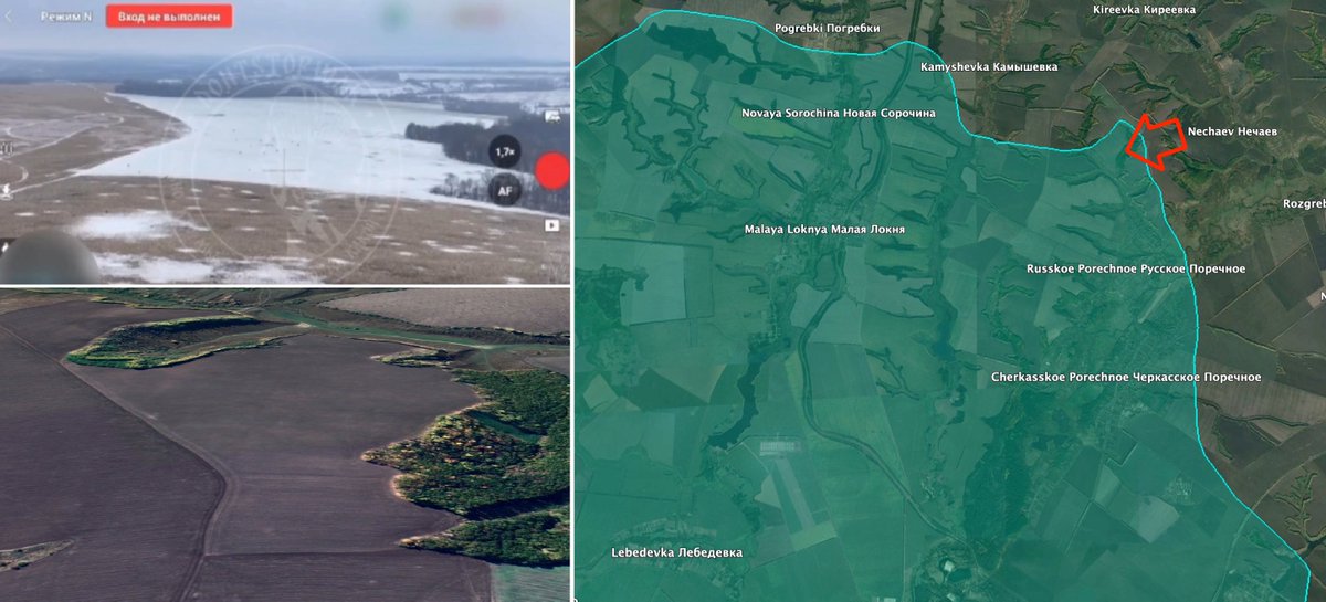 JulianRoepcke's tweet photo. #NewsMap
Insane footage shows 100 North Koreans storming a Ukrainian-held forest near #Nechaev in Russia's Kursk oblast.
No cover, no vehicles, just running over open fields.
Half of them get killed by mortars, arty, grenades & possibly small arms fire before reaching the forest. https://t.co/Qk6PDvY2Qz