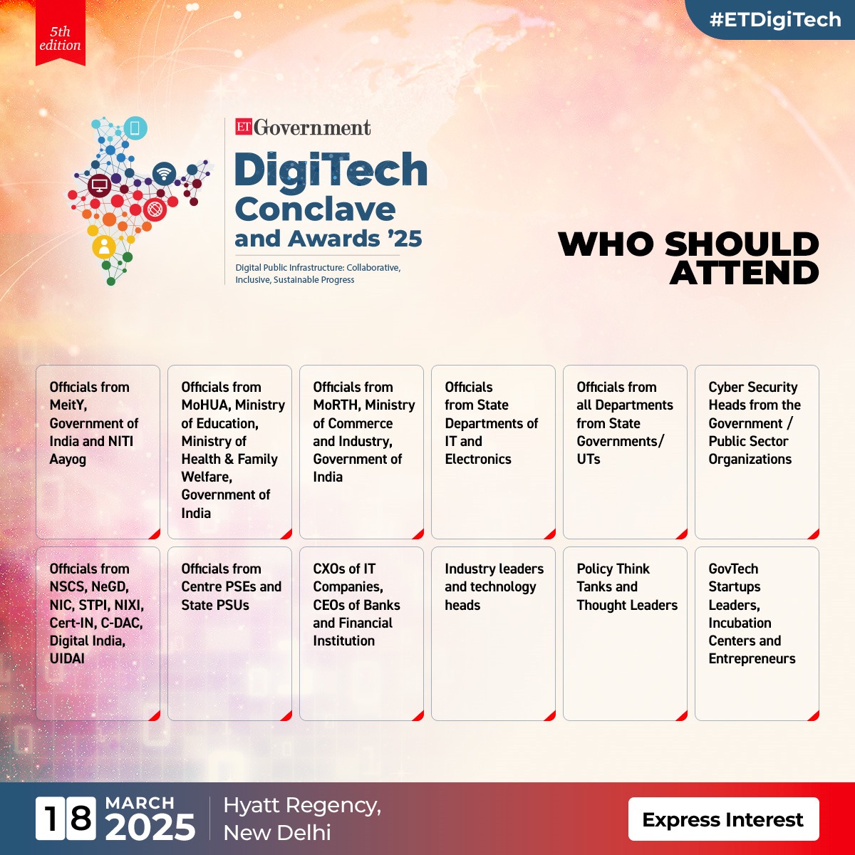 ET_Government's tweet photo. Looking to be part of the digital transformation journey? #ETDigiTech 2025 is the place to be!
Connect with thought leaders & explore how India’s Digital Public Infrastructure is reshaping fintech, education, healthcare & more.
Express Interest: https://t.co/P8EfsOH28J https://t.co/8cchIk5bvv