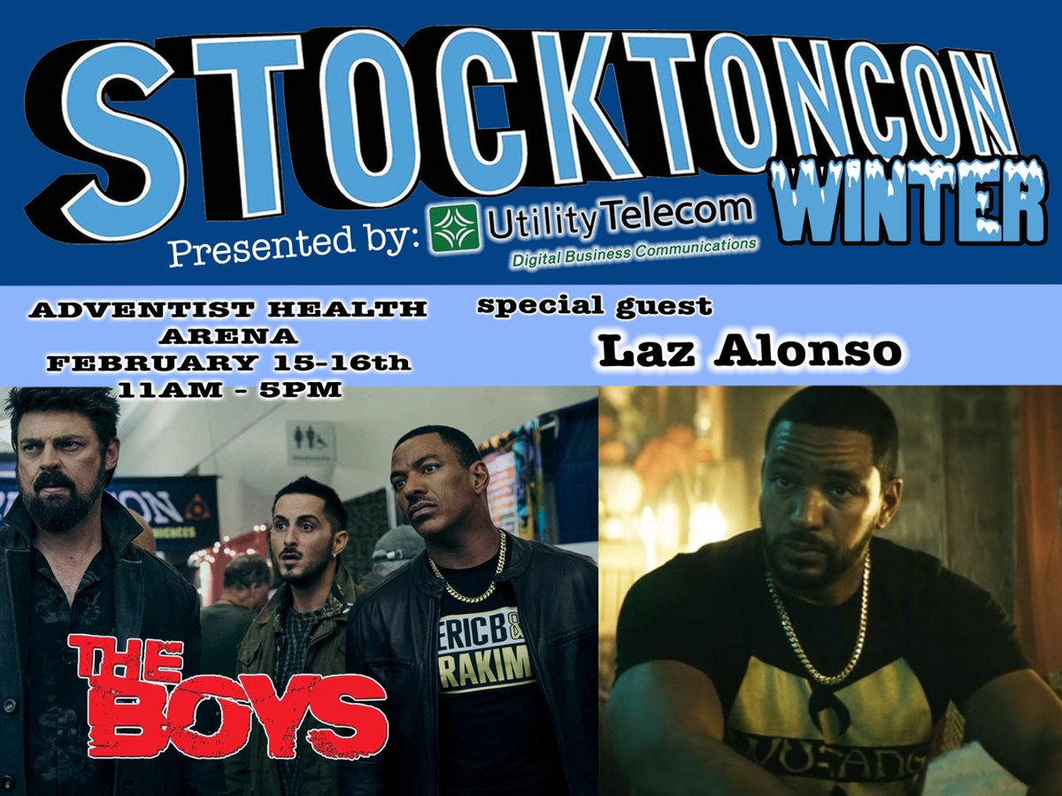 Lodi Comic Con Spring - Saturday, May 10th!! (@stocktoncon) on Twitter photo Please welcome our next Special Guest for StocktonCon Winter, presented by Utility Telecom on February 15-16 at Adventist Health Arena, Laz Alonso <a href="/lazofficial/">Laz Alonso</a>!
Laz is currently part of the main cast of the series The Boys (based on the comic book series of the same name) Please welcome our next Special Guest for StocktonCon Winter, presented by Utility Telecom on February 15-16 at Adventist Health Arena, Laz Alonso <a href="/lazofficial/">Laz Alonso</a>!
Laz is currently part of the main cast of the series The Boys (based on the comic book series of the same name)