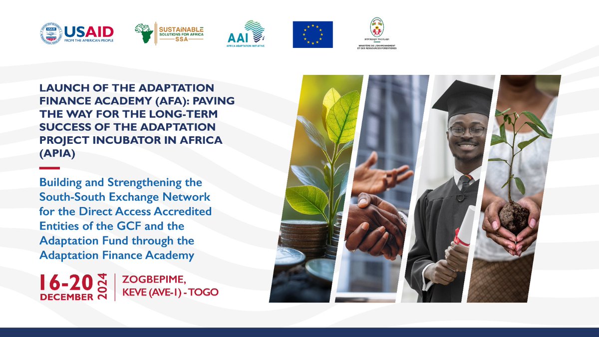 🌱Official launch of the Adaptation Finance Academy (AFA), December 16-20 in Zogbépimé, Togo. Building a strong South-South network for sustainable and inclusive climate financing. 
#AFA2024 #ClimateAdaptation #SouthSouth #ECOVERSE