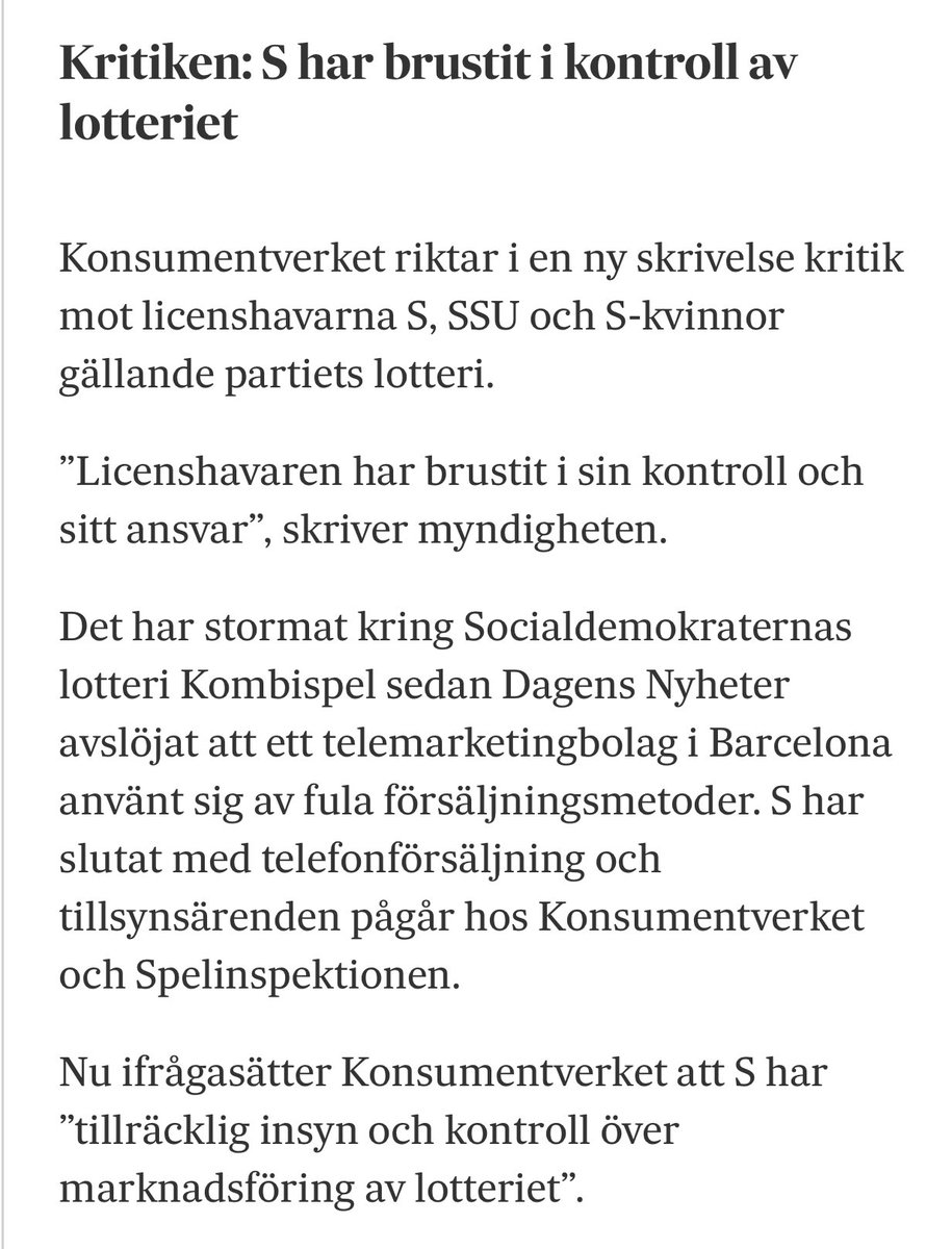 Konsumentverket kritiserar Socialdemokraterna.

Vore kanske smartare av Socialdemokraterna att städa i sitt parti istället för att yla om högerkonspiration.