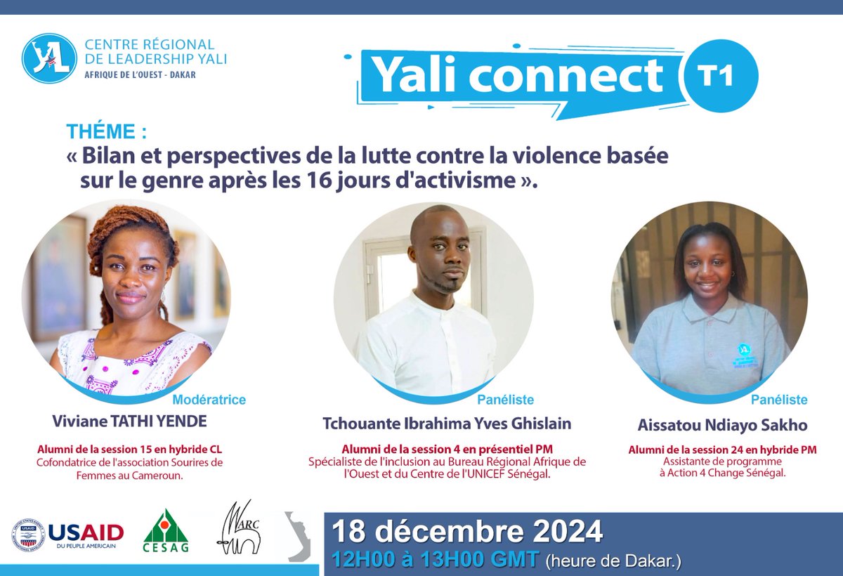 TathiViviane's tweet photo. Rejoignez nous pour le YALI Connect du 18 Décembre à 12H GMT pendant lequel j'assurerai la modération avec d'autres alumni experts et praticiens de la société civile pour faire le point des #16JoursdActivisme2024 contre les violences basées sur le genre
#YALIconnect #YALIexperts https://t.co/F8bh9aD1qj