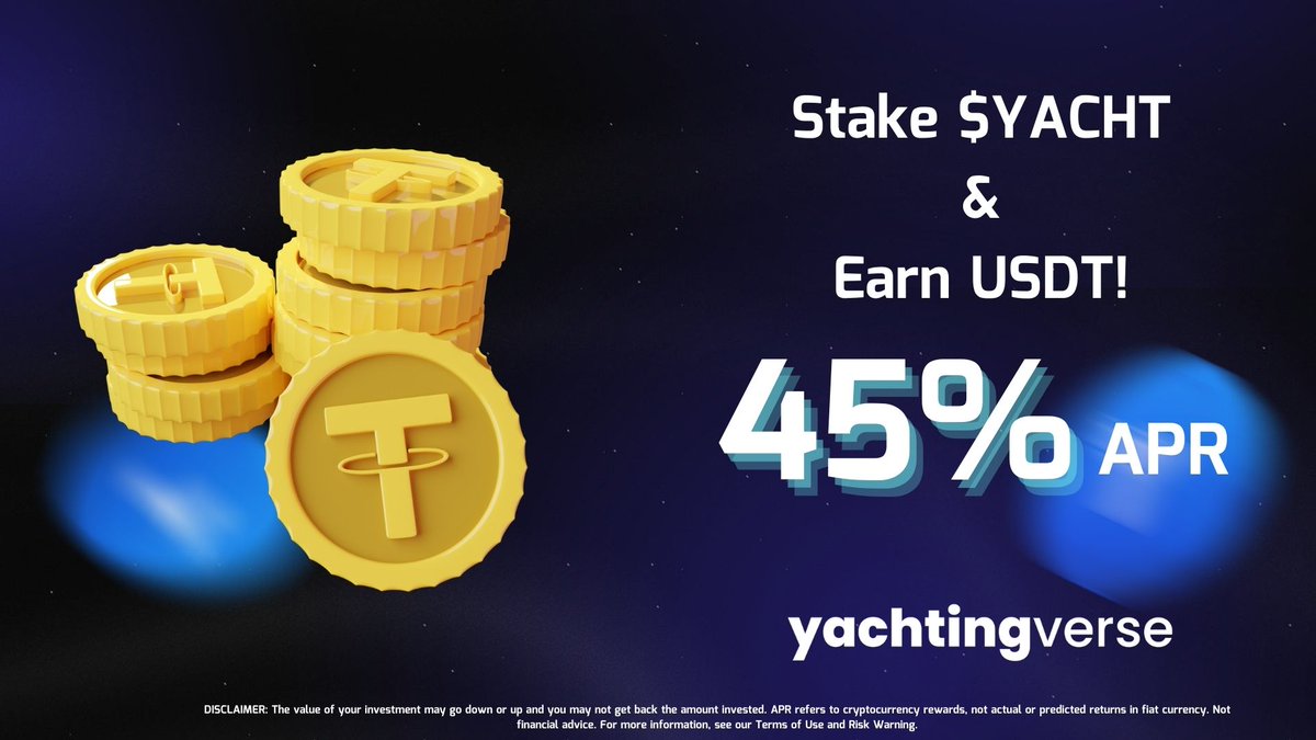 🚀 YACHT Token Staking: USDT REWARDS  Now Live!
Learn how to stake your tokens, earn up to 45% APR, and unlock flexible staking options. Start growing your portfolio today!

📝 Read the full guide here: medium.com/@YachtingVerse…

👉 Stake now: stake.yachtingverse.io