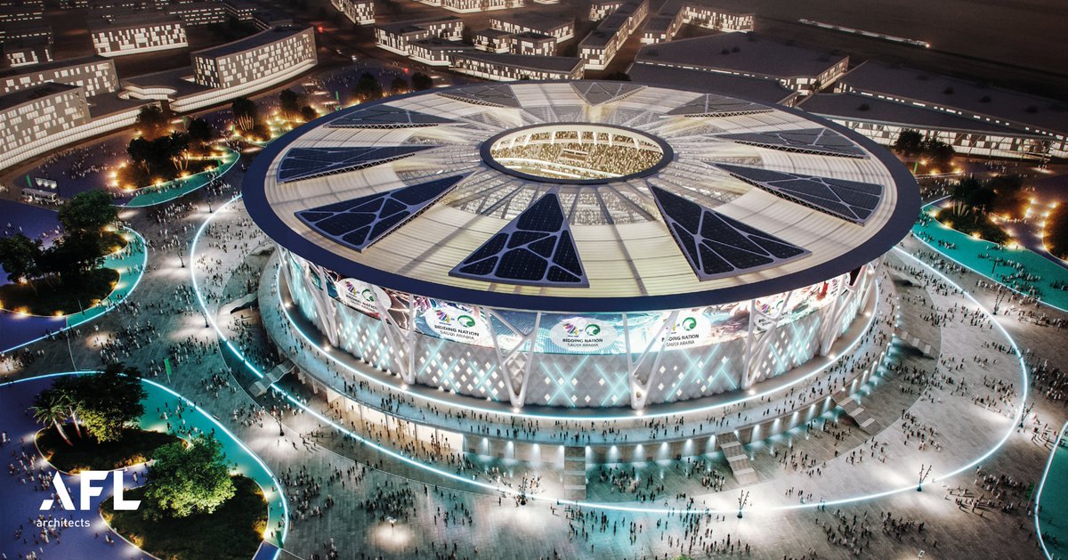 AFLArchitects's tweet photo. Shaping the future of sport 🌟 The KAEC Stadium for FIFA World Cup 2034™ is a tribute to Saudi Arabia’s vision: inspired by Red Sea corals, designed for sustainability, &amp; built for legacy. 🏟️⚽ #TeamAFL  #Saudi34 #Saudi2034bid  #WelcomeToSaudi34 

https://t.co/xivPBRPD3F https://t.co/vsMKBpDwEg