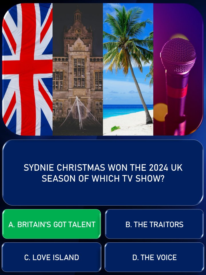 jackryeo's tweet photo. Good morning! It's Day 16 of #Wallvent and I can reveal that Sydnie Christmas was the winner of... (pause for dramatic effect)
A. Britain's Got Talent!
Come back later to see the drops, and whether we could get more hits on that £50k slot! https://t.co/z9NrWyIkte
