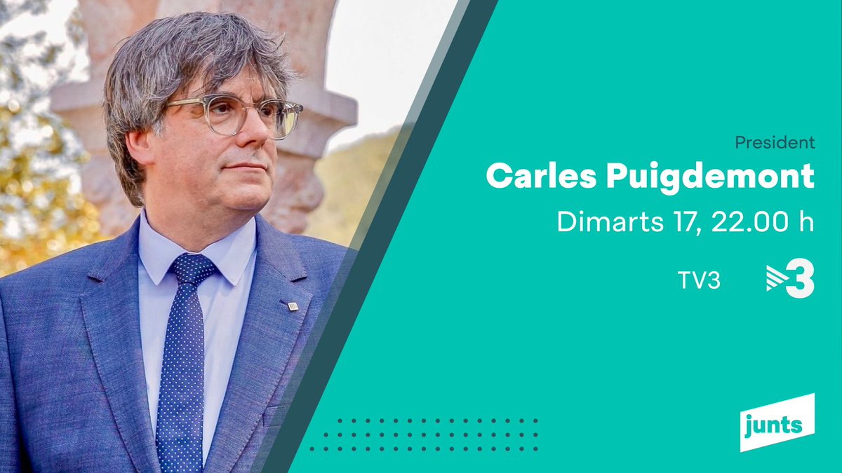 📺 Demà, a partir de les 22:00h, no et perdis l'entrevista del president <a href="/KRLS/">krls.eth / Carles Puigdemont</a> Puigdemont a TV3.

📌 Entrevista en directe a <a href="/som3cat/">3Cat</a>: 3cat.cat/3cat/directes/…