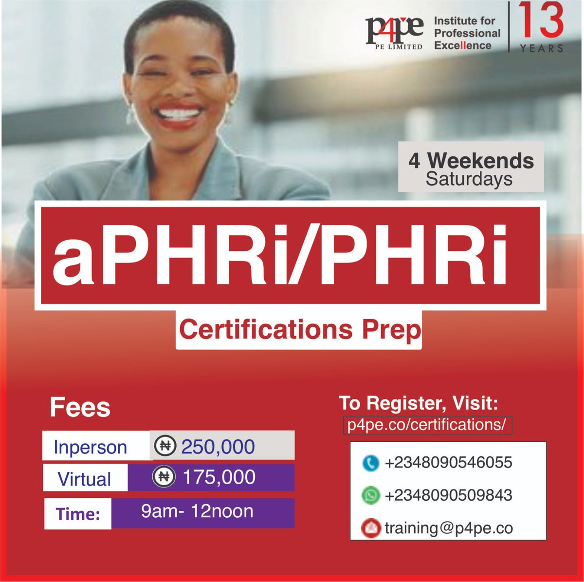 P4PEtwt's tweet photo. As the year comes to a close, are you ready to transform your HR career in 2025? Take the first step towards an extraordinary HR career! Contact an advisor today:
WhatsApp: 08098237473 #P4PECertification
#HRCareer2025 #HRTraining https://t.co/qNN8E2LzTM