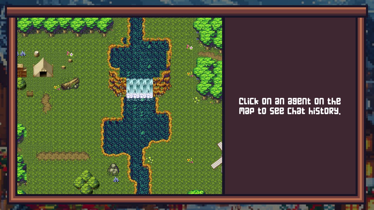 soltownfun's tweet photo. The visualization is built on top of the AI Town framework, by @a16z, which is a static and closed city

We rebuilt the backend with a dynamic population that scales to 1000s, on-chain connections, autonomous character creation with sprites, a points system and more https://t.co/pc127rhXBo