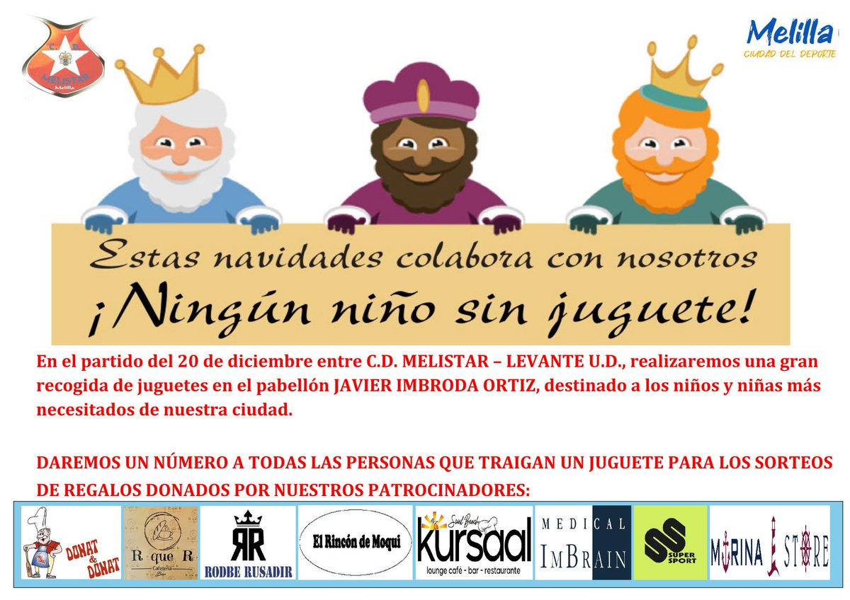 Este viernes jugamos de nuevo en casa. Último partido del año, con una iniciativa solidaria que esperamos que respaldeis todos.
Habrá múltiples premios cedidos por nuestros colaboradores para los que vengan al partido y participan.