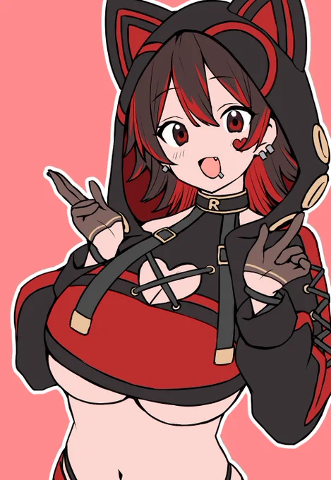 描いてから気づいた袖の長さを間違えたことに(倒置法)#ろざりんあーと 