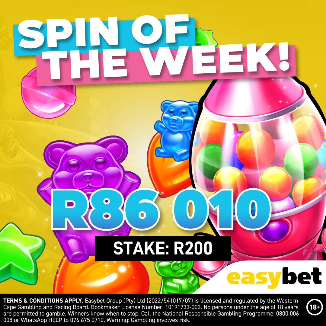 Easybet_SA's tweet photo. One lucky player got a sweet win! They scored an impressive R86 010 on Pragmatic's Sugar Rush with a R200 stake! 🍬🎉

Want to be our next winner? Satisfy your sweet cravings at https://t.co/MVB0hQxbAz and you might just be next! 🍭 

#Easybet #SpinOfTheWeek #WinBigWithEasybet 🌟 https://t.co/giQVvzxROq