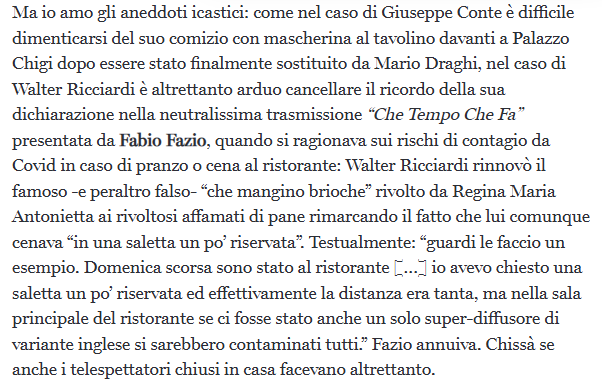 ricpuglisi's tweet photo. Questa intervista a Walter Ricciardi (ovviamente tratta da @lastampa) deve essere letta pensando a Walter Ricciardi che quando c'era il Covid si lamentava in TV dei rischi di contagio al ristorante specificando che lui andava al ristorante in una saletta "un po' riservata", ovviamente

https://t.co/xIj1ztQulY

https://t.co/ITXHQHuZG0