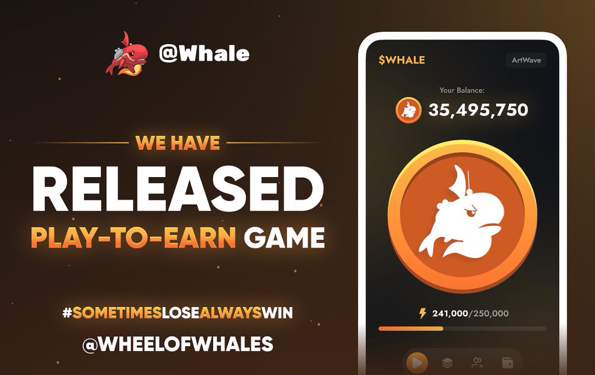 Play with Whales of Web3! 🐋

➜ @whalegames_en offers a variety of popular games where you can compete for top spots on the leaderboards and earn rewards 

🎡 Spin the Wheel of Whales for a chance to collect valuable tokens and unlock exciting new features. 

With its