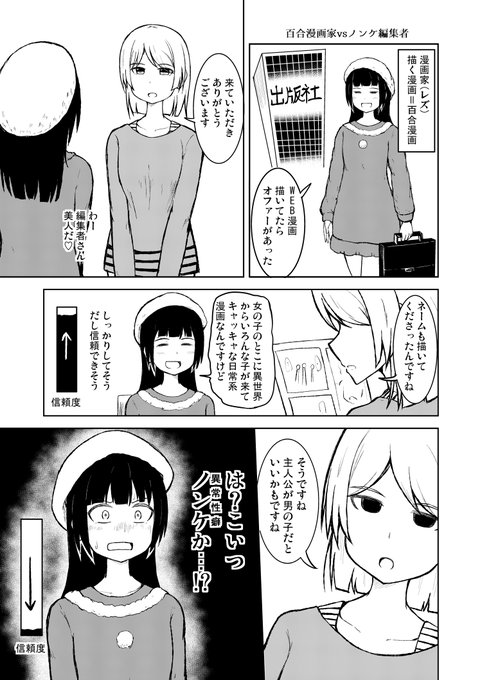百合漫画家vsノンケ編集者 (1/2)