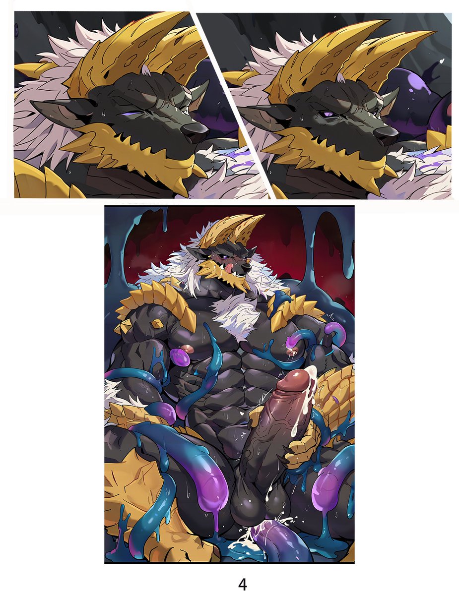 goldkingfires's tweet photo. This is still a story about possession
还是附身
#possession #furry #yaoi #gay #dragon #zinogre #aiart https://t.co/xaN2UH88mj