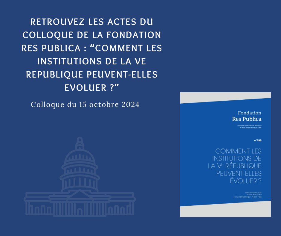 fondarespublica's tweet photo. 🚨Les actes du colloque "Comment les institutions de la Ve République peuvent-elles évoluer ?" sont en ligne. Avec JE Schoettl, M Gauchet, JY Autexier et MF Bechtel. Des interventions aussi fouillées que courageuses pour comprendre les ressorts de l'actuelle crise politique ! https://t.co/eWIOod9TdV