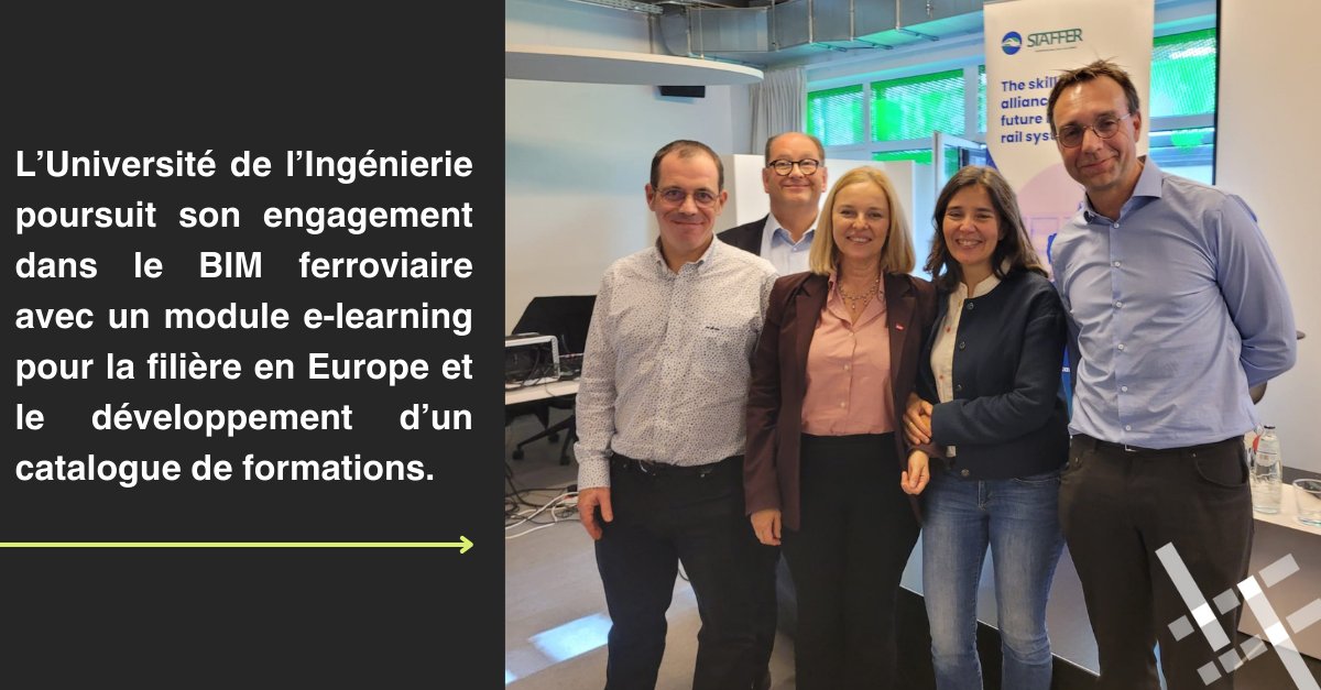 PierreGibbe's tweet photo. L'Université de l'Ingénierie s'engage pour l'innovation ferroviaire. BIM, e-learning européen et formations renforcées dès 2025 : 🔗 https://t.co/LmV8lAU3T6

#BIM #FormationFerroviaire #STAFFER https://t.co/vyV1gqGpw2