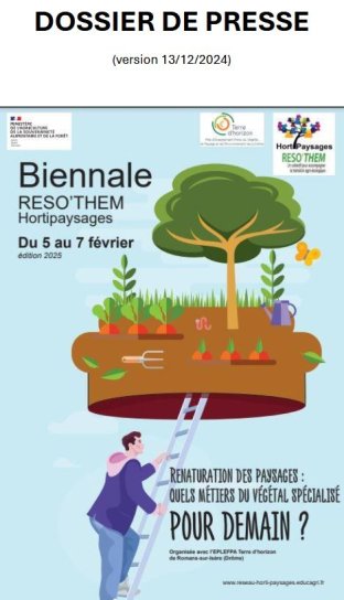 HPaysage's tweet photo. MOBILISATION - 10 -ème rencontre nationale Réso'Them-Hortipaysages - EPLEFPA Terre d'horizon https://t.co/W04StcrsqA
DOSSIER DE PRESSE https://t.co/EWL38Nsf2M
5au7 Fev.2025 Romans(26)
THEMATIQUE -"Renaturation des paysages : quels métiers du végétal spécialisé pour demain ? " https://t.co/cAPjXCogHx