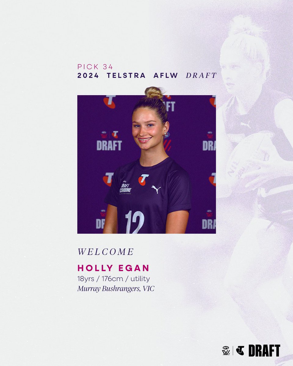 freodockers's tweet photo. dash off half-back, intercept marking + natural leadership 🔥

welcome to Freo, Holly Egan! 

#AFLWDraft | #foreverfreo https://t.co/OpmuKt7V35