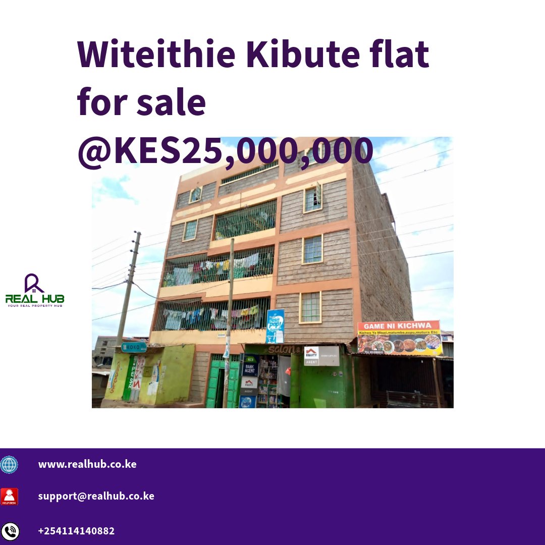 Realhubkenya's tweet photo. Witeithie Kibute flat for sale @KES25,000,000
#houseforsale #buyhouse #sellhouse Gladys Shollei SHISHA SHIF https://t.co/aw5hu5QYuv