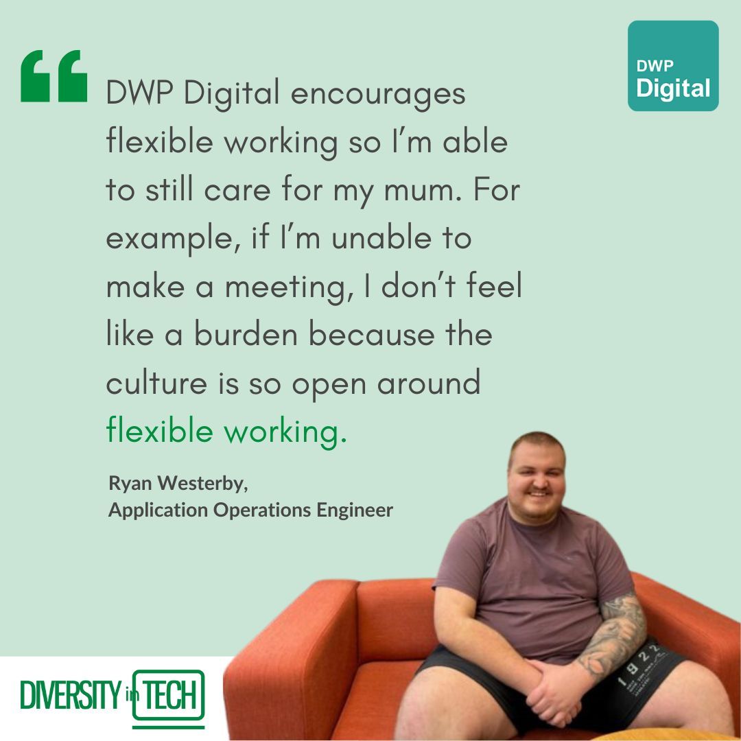 Ryan recently shared about his time working at <a href="/DWPDigital/">DWP Digital</a>, highlighting how the company has supported him with both his autism and his caregiving responsibilities at home. 

Find out more about his experiences here: buff.ly/3Zzm9sF

#diversityintech #diversity #inclusion