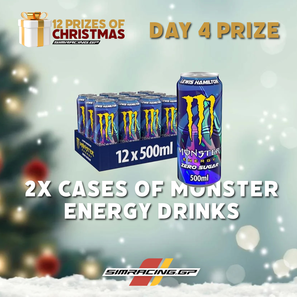 Simracing.GP (@simracinggp) on Twitter photo Day 4 of the SGP 12 Prizes of Christmas and the 2 highest points scorers today will win a case of <a href="/MonsterEnergy/">Monster Energy</a> drinks of their choosing.
Big thanks to <a href="/MonsterGaming/">Monster Gaming</a> for supporting this!
#SimRacing #SGP Day 4 of the SGP 12 Prizes of Christmas and the 2 highest points scorers today will win a case of <a href="/MonsterEnergy/">Monster Energy</a> drinks of their choosing.
Big thanks to <a href="/MonsterGaming/">Monster Gaming</a> for supporting this!
#SimRacing #SGP