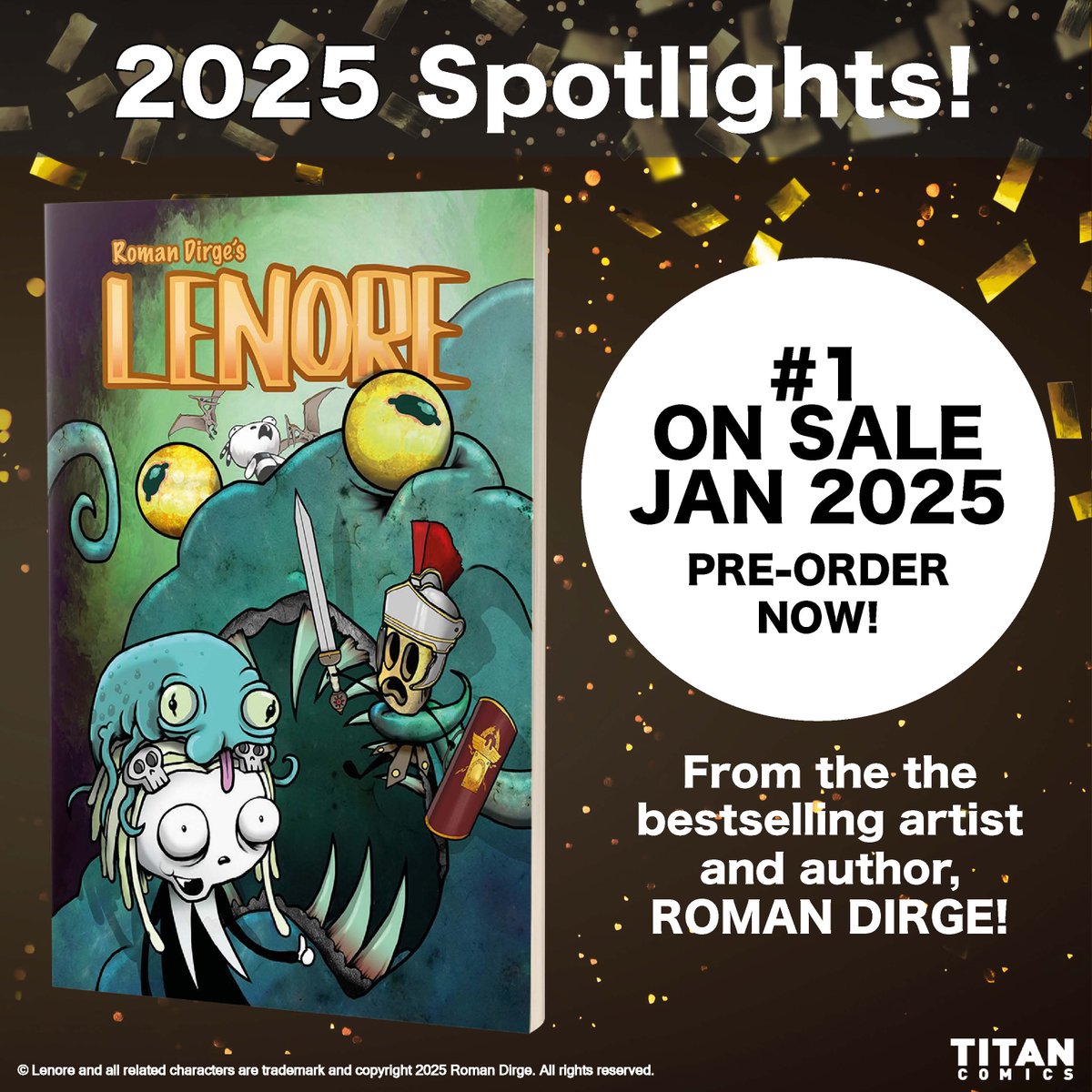 ComicsTitan's tweet photo. Get your reading list started for the new year with something a little creepy...

Lenore: The Time War #1
(W/A) Roman Dirge

Pre-order now: https://t.co/WDY7yE8jWa

#romandirge #lenore https://t.co/Ud9A4hpElG
