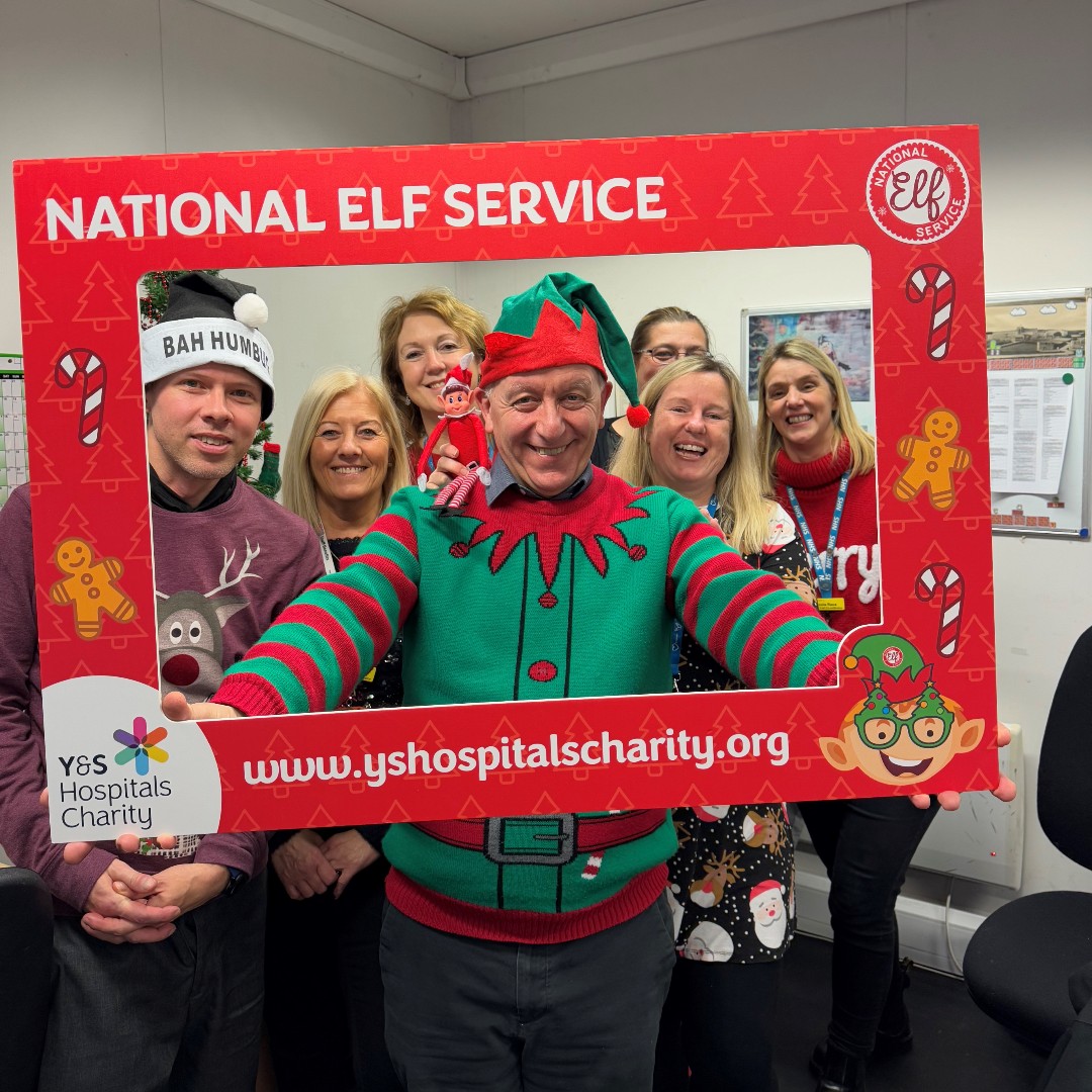 YSHospCharity's tweet photo. Thank you once again to all the fantastic elves for wearing their festive gear to raise funds and spread cheer across @YSTeachingNHS this last week! 🎅 From incredible outfits to fantastic events, the festive season has truly come alive across the #NationalElfService https://t.co/CIeU6CWJMe