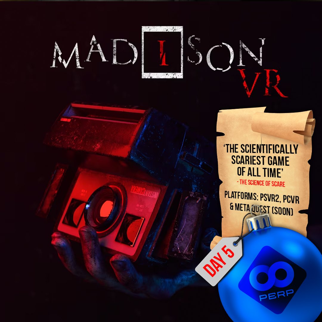 12 days of #Perpmas Day 5️⃣ - MADiSON VR

Step into the scientifically SCARiEST game ever and enter a terrifying world of puzzles, creepy spirits, and spine-chilling jumpscares. Can you survive the night? 👻

Wanna win a key on #PSVR2? Follow @perpgames, LIKE + RP

Ends tonight!⌛
