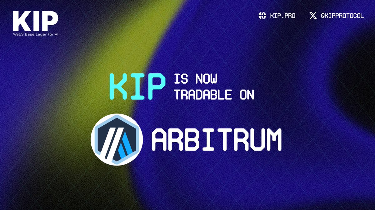 KIPprotocol's tweet image. KIP is now live on @arbitrum!

🔵 Trade $KIP with lower gas fees
🔵 Liquidity boosted for smooth trading
🔵 Seamless bridging from Ethereum to Arbitrum via @axelar

⚠️ Contract Address:
0xF63b14F5eE5574e3F337b2796Bbdf6dcfB4E2CB7