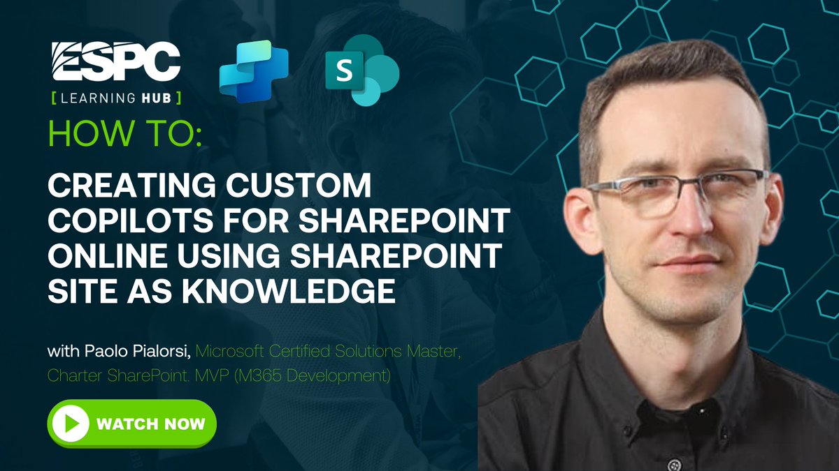 EuropeanFabric's tweet image. In this tutorial, Paolo Pialorsi, MVP shows viewers how to create custom Copilots for #SharePointOnline in #CopilotStudio, using a #SharePoint site as knowledge.

Watch here - sharepointeurope.com/howtos/how-to-…