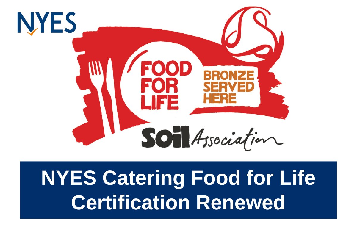 Our Food for Life certification is renewed! Certification guarantees that all of our meals are healthy and sustainable, contain no additives or hydrogenated fats, and 75% of our dishes are freshly prepared by us for you each day.
Find out more here: nyes.info/Article/167051