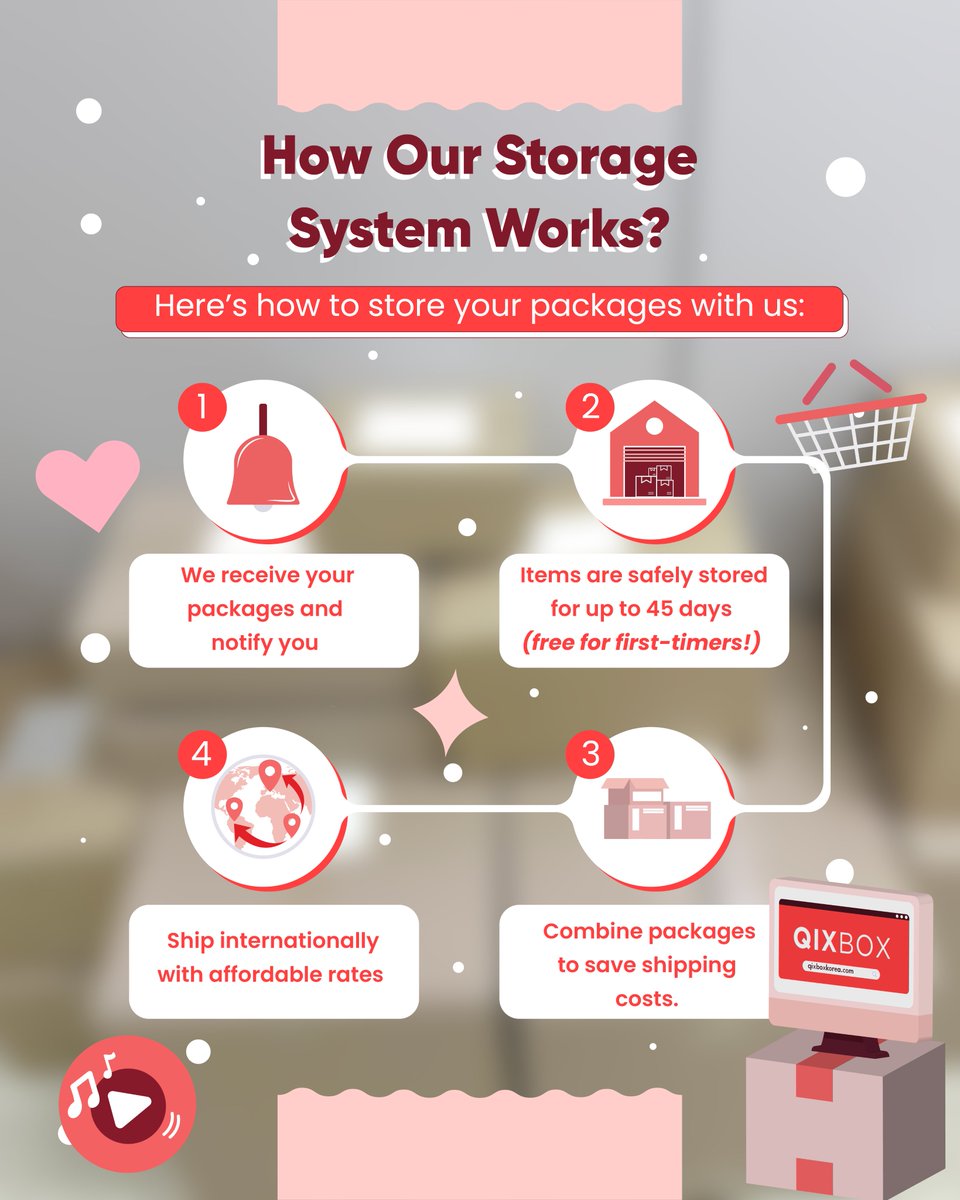 qixbox's tweet image. Simplify your logistics with our warehouse storage services! Save money and enjoy stress-free shipping. 

Let us handle it all for you!😍🔥

#koreawarehouse #koreaproxyservice #kpopsale #kpopmerchandise #KpopMerchandise