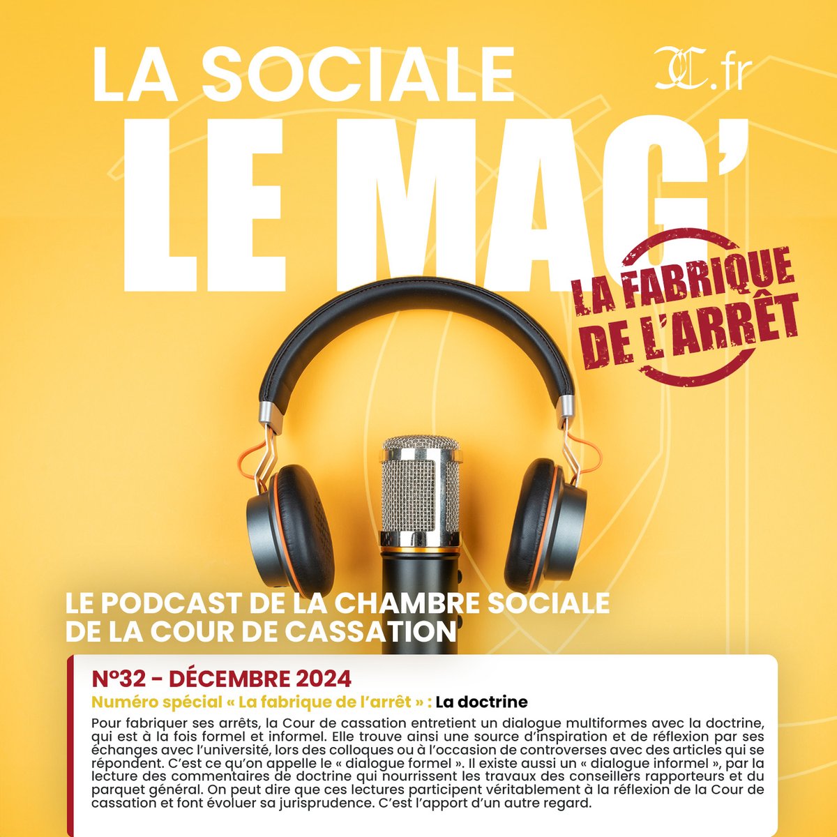 N°32 – Décembre 2024 – « La fabrique de l’arrêt » 👉 radio.amicus-curiae.net/podcast/n32-de…