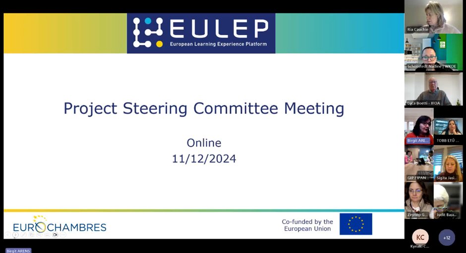 The EULEP Consortium met online on 11/12 for the final Steering Committee of 2024, discussing the European Learning Academy, the pilot with 400 registrants, and plans for training adaptation, VET campaigns, and sustainability.