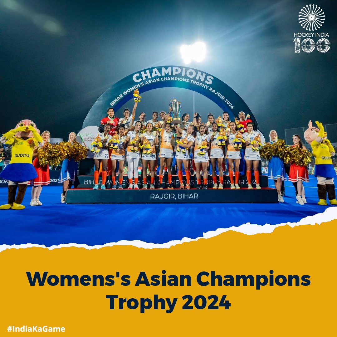 TheHockeyIndia's tweet photo. Asian Champions : Mission Complete 💪🏆

 Men’s Asian Champions Trophy ✅
Women’s Asian Champions Trophy ✅
 Junior Men’s Asia Cup ✅
 Junior Women’s Asia Cup ✅

Indian hockey reigns supreme across all categories in Asia 🏑🔥 
A historic clean sweep that showcases our dominance and passion for the game. 

Here’s to a golden era for Indian hockey🌟🙌

#HockeyIndia #IndiaKaGame 
.
.
.
@CMO_Odisha @Media_SAI @sports_odisha @IndiaSports @FIH_Hockey @asia_hockey