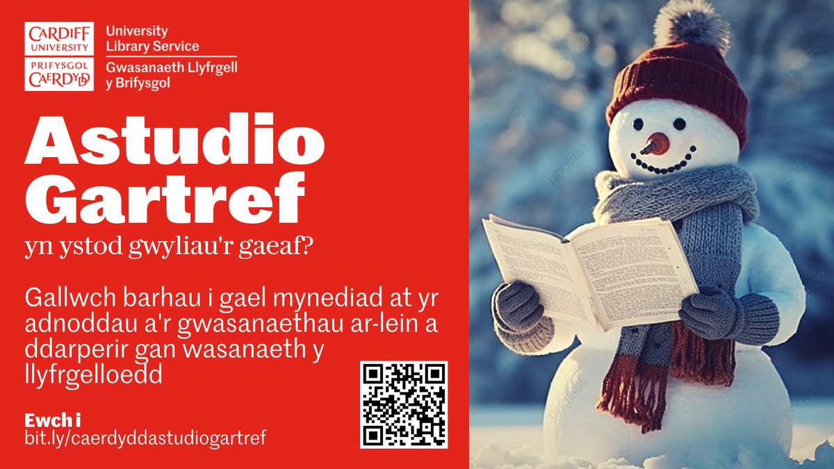 Astudio gartref yn ystod gwyliau'r gaeaf? bit.ly/caerdyddastudi… 📚🎅