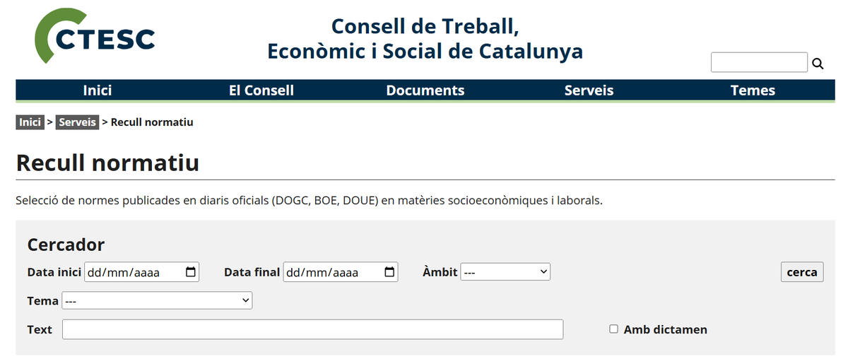 CTESC's tweet photo. 📌 El Recull normatiu del #CTESC comprèn una selecció de normes publicades en diaris oficials (DOGC, BOE, DOUE) en matèries socioeconòmiques i laborals. Consulta’l aquí 👉 https://t.co/oRuBCA65Cy https://t.co/QiNrpGJDWr