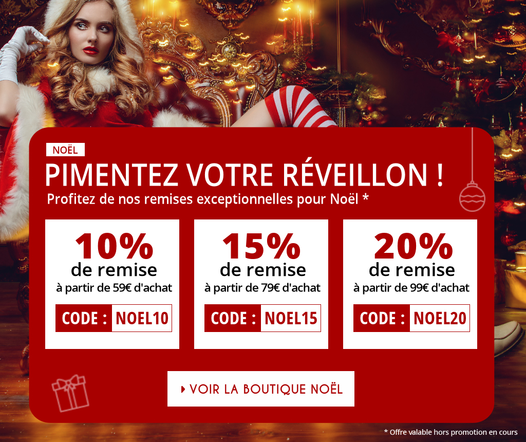 🎅✨ Pimentez votre réveillon à petit prix ! 🎁
C'est Noël chez nous et les surprises sont 🔥 :

10% dès 59€ d'achat 🎄 CODE : NOEL10
15% dès 79€ 🎀 CODE : NOEL15
20% dès 99€ 🎅 CODE : NOEL20

🔥 Prêts à réveiller la magie ?
ruedesplaisirs.com/catalogue/cade…