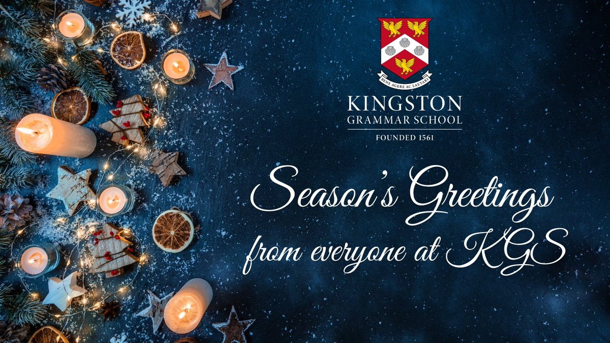 🎄✨ Season's Greetings from Kingston Grammar School! Follow our Instagram page 🡪 instagram.com/kgs1561/ to stay up-to-date on all our latest news.