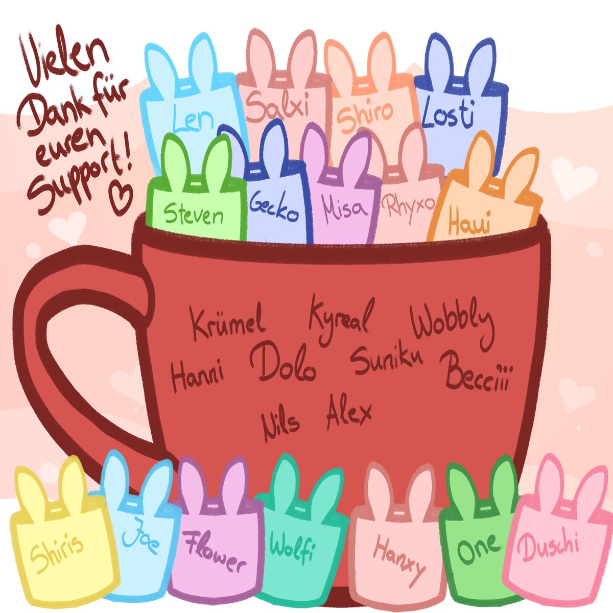 Vielen lieben Dank für dieses wundervolle COZY-VENT am Wochenende!☕️🧡 Das war das gemütlichste Wochenende des Jahres~
Ein riesiges Danke auch für all die Subs!! 🧡 
Ich bin so dankbar für euren Support! Die Kakao-Tasse läuft über.😱
(1 Sub= Name auf Tasse, 5+ Subs= Marshmallow)