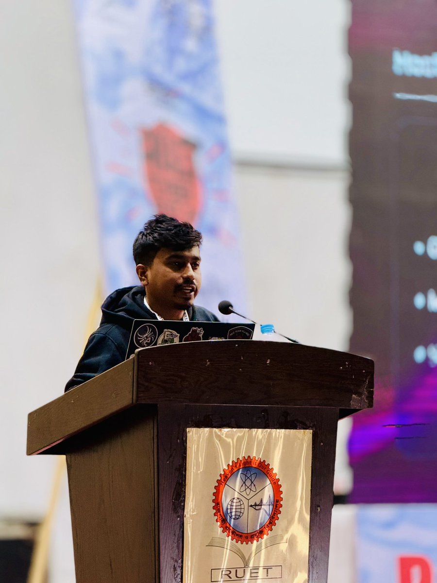 0xadik's tweet photo. Speaking on "The Ultimate Blueprint for Account Takeover"
Conference organized by RUET Cyber Security Club
#cybersecurity #bugbounty #bugbountytips #Error_squad https://t.co/g5gEJcsInk