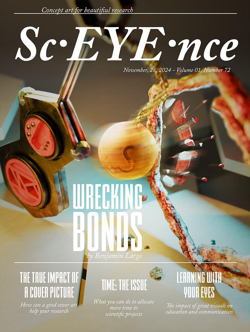 Excited to share my cover art inspired by <a href="/Wiesenfeldt_Lab/">Mario Wiesenfeldt</a>'s article on converting benzenes to cyclohexenes using organophotocatalysis! This method is a significant advancement in drug design and synthesis! Congrats to all authors!
#sciart ⌬ #research ⌬ #chemistry