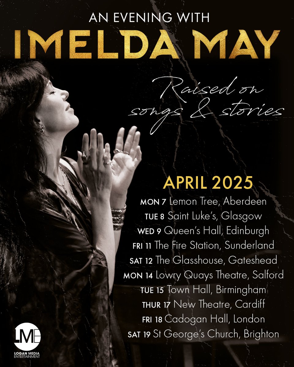 SJM <a href="/SJMConcerts/">SJM Concerts</a> presents An Evening with <a href="/ImeldaOfficial/">Imelda May</a> on Saturday 19th April. 
One of the UK &amp; Ireland’s most celebrated female artists, with music widely spanning blues, rock, soul, gospel and jazz.
Tickets &amp; info: seetickets.com/event/imelda-m…