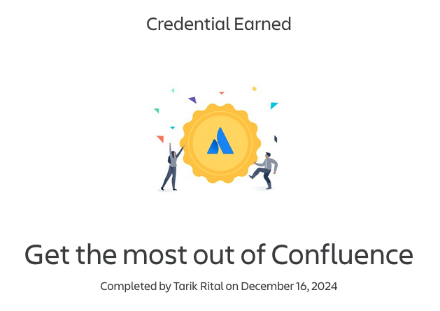 tarikrital's tweet image. 🔓 Unlock teamwork&apos;s potential with a new Confluence credential!

Empower collaboration, streamline workflows, and take one step closer to progress. 👟

#Confluence #Umbracian