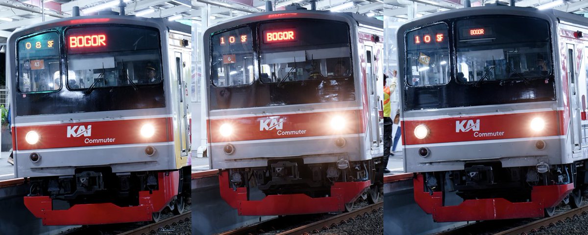 205系のLEDの大きさはバラバラ... B O G O R ️ ️ ️(迫真) B O G O R ! BOGOR... 3つ並べると違いが ...