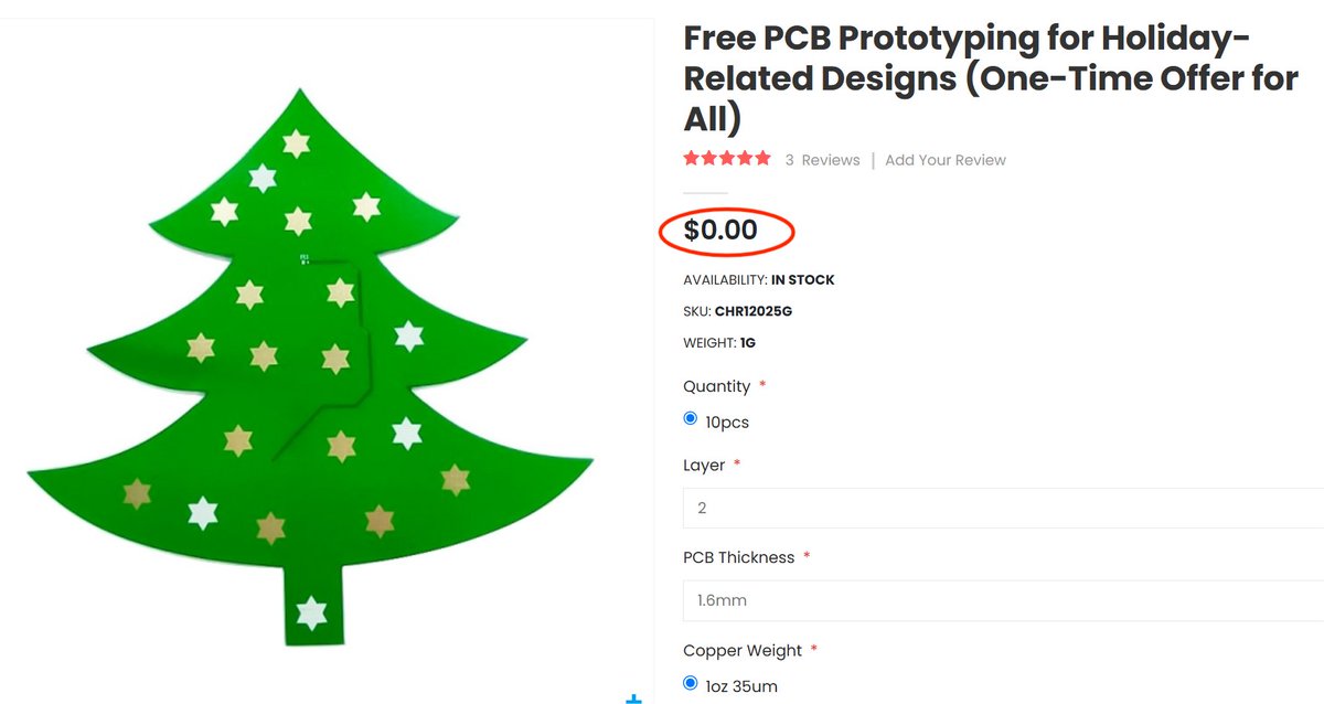 1vonnnnne's tweet image. 📢The first gift of Elecrow #Christmas2024 is here!👋
We provide 10 pcs free #PCBprototyping for your #Christmas theme design 🎄
📌Like this post= $0 + Free shipping 👇
elecrow.com/10pcs-2-layer-…
Also you can get the link in my bio
#ElecrowPCB #PCBbadge #ChristmasPCB