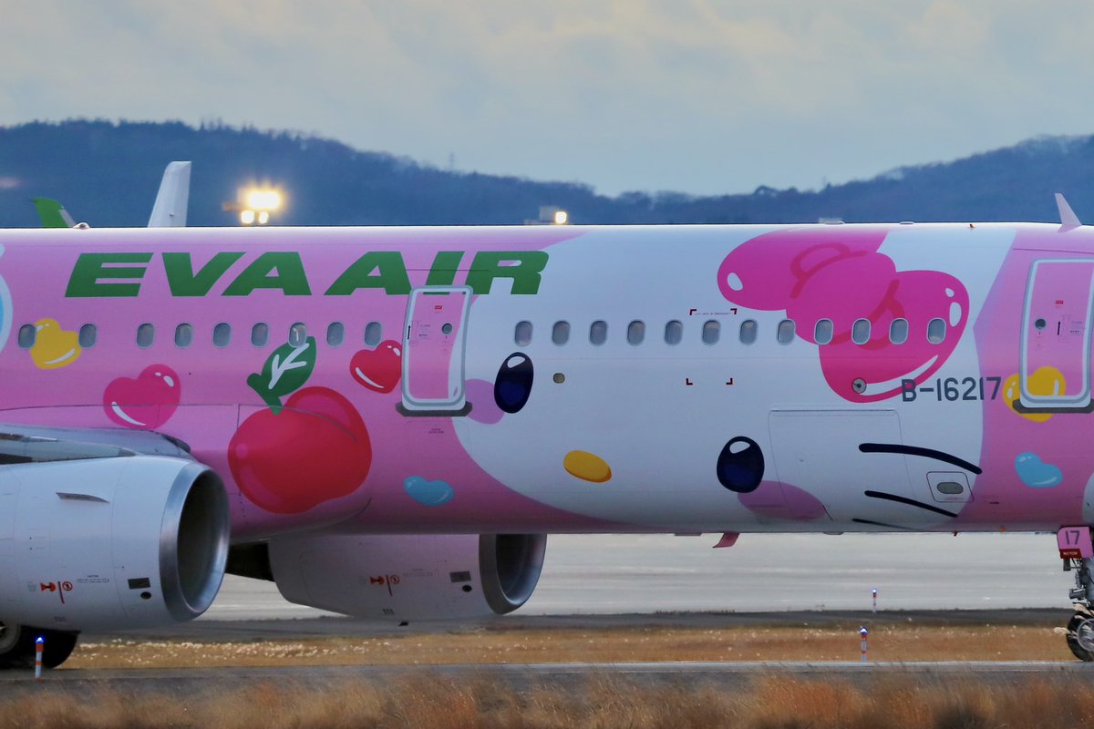run474's tweet photo. #エバー航空
#pinkyjet
#ハローキティジェット
2024.12.14撮影
仙台国際空港RWY27エンド https://t.co/nNFKKUZ7M9