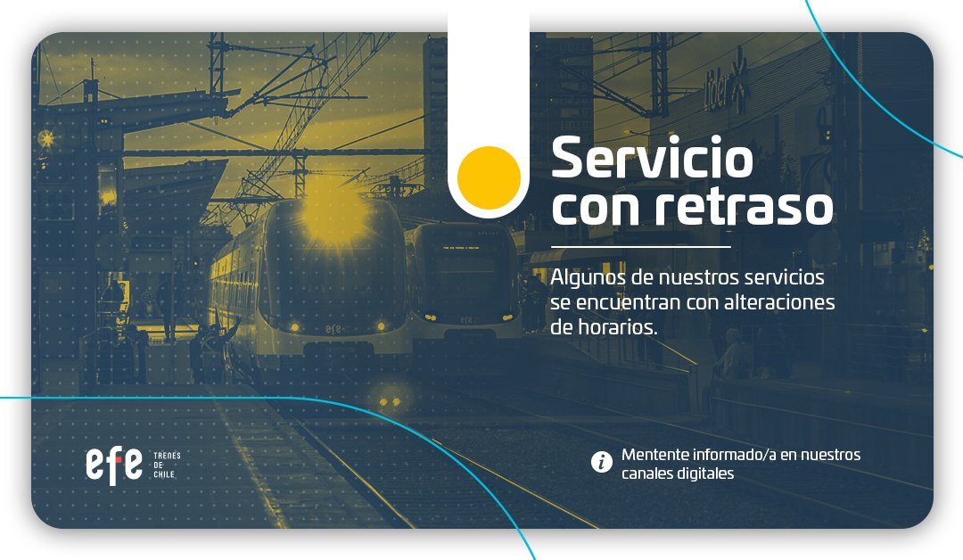 EFE_Biotren's tweet photo. [16 DIC] 🚨 Biotren informa | Debido a camión que bloquea las vías ferroviarias en Escuadrón 2 estamos presentando alteración en nuestras salidas de L2. Te invitamos a mantener una actitud de respeto entre todos y todas. https://t.co/koF6OGw8Bw