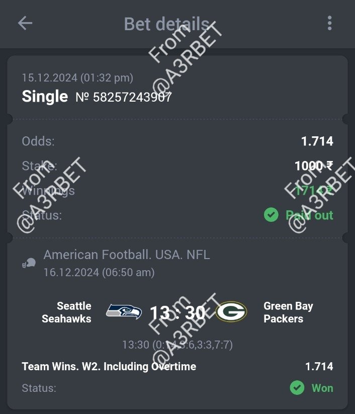A3RBET's tweet photo. American Football - NFL
🏈 Green Bay Packers ML ✅
🔖 1.71
💵 60 Units
#NFL #AussieRules #Footy #NFL2024 #NFL24 #SportsBetting #BetOnAFL #NFLBetting #NFLBets #BettingTips #NFLPicks #NFLPredictions #bettingtwitter #GamblingX #BetResponsibly
Like + RT https://t.co/x2O8WFfdWi